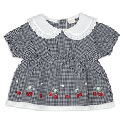 [ベビー]半袖ブラウス　チェック　ブラック