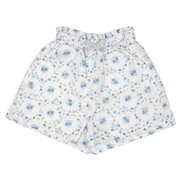[キッズ]ショートパンツ　花柄 ブルー