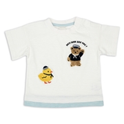 [ベビー]半袖Tシャツ　サガラ刺繍　アイボリー