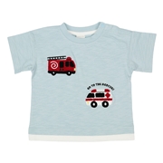 [ベビー]半袖Tシャツ　サガラ刺繍　サックス