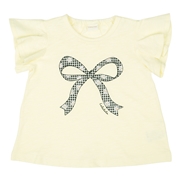 [ベビー]半袖Tシャツ　パネル　クリーム