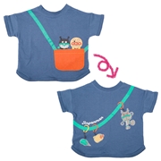 [ベビー]どっちも前だよＴシャツ　アンパンマン　ネイビー