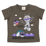 [キッズ]半袖Ｔシャツ　アンパンマン　チャコールグレー