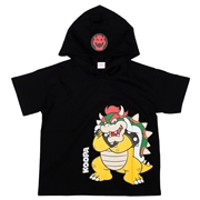 [キッズ]半袖パーカーＴシャツ　スーパーマリオ　ブラック