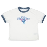[130~150cm]リンガーＴシャツ　エンジェルブルー　オフホワイト