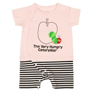 リンゴ柄カバーオール　はらぺこあおむし　ピンク