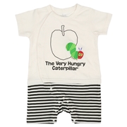 リンゴ柄カバーオール　はらぺこあおむし　アイボリー