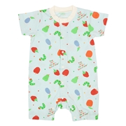 総柄カバーオール　はらぺこあおむし　サックス