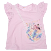 [キッズ]ポシェット風Ｔシャツ　プリキュア パープル