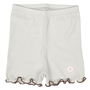 [キッズ]１分丈スパッツ　リブ　花　グリーン