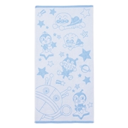 ふわふわミニバスタオル アンパンマン おほしさま柄 ブルー 50×100cm