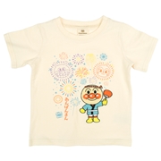[ベビー]半袖和柄Ｔシャツ　刺繍　アンパンマン　アイボリー