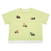 [キッズ]半袖　Ｔシャツ　飛び刺しゅう　グリーン