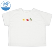 [ベビー]半袖　Ｔシャツ　遮熱　刺しゅう オフホワイト