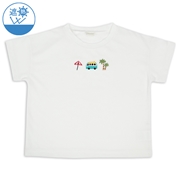 [キッズ]半袖　Ｔシャツ　遮熱　刺しゅう オフホワイト