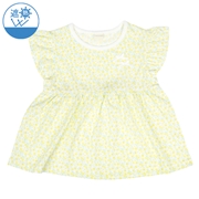 [キッズ]半袖　チュニック　遮熱　切替　イエロー