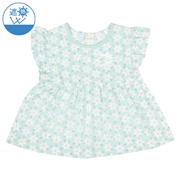 [ベビー]半袖　チュニック　遮熱　切替　サックス