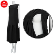 [授乳口付き]バックリボンサッカーワンピース　ブラック