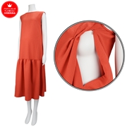 [授乳口付き]バックリボンサッカーワンピース　オレンジ