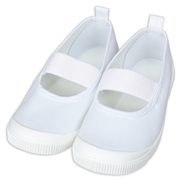 [14.0~20.0cm]布バレーシューズ　ホワイト