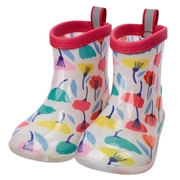 [14.0~18.0cm]総柄レインシューズ　レッド