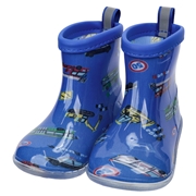 [14.0~18.0cm]総柄レインシューズ　ブルー