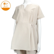 [授乳仕様]麻調合繊　トップス　ベージュ