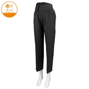 麻調合繊　ストレートパンツ　チャコールグレー