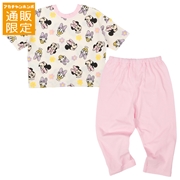 【通販限定】[ベビー]前後なし７分袖パジャマ　ミニー　ピンク
