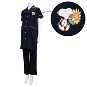 [授乳仕様]半袖パジャマ　スヌーピー　ネイビー