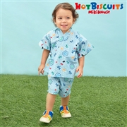 [キッズ] 甚平スーツ ストームブルー[ミキハウス　ホットビスケッツ]