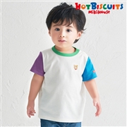 [ベビー] Ｔシャツ ホワイト×ブルー[ミキハウス　ホットビスケッツ]