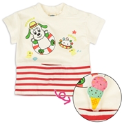 [ベビー]飛び出しアップリケTシャツ　いないいないばあっ！