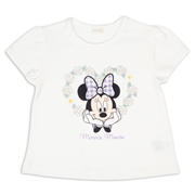 [キッズ]半袖Tシャツ　花レース　ミニー　ホワイト