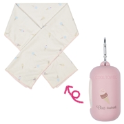 シリコンケース付きひんやりタオル　アイス　ピンク