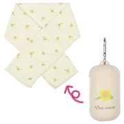 シリコンケース付きひんやりタオル　ひまわり　ベージュ