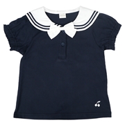 [キッズ]半袖Tシャツ　セーラー衿布帛 ネイビー