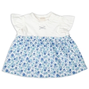 [ベビー]袖フリルTシャツ　胸切替え オフホワイト