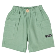 [ベビー]５分丈カーゴパンツ　麻風　グリーン