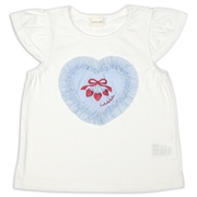 [キッズ]半袖Ｔシャツ　生地貼り　オフホワイト