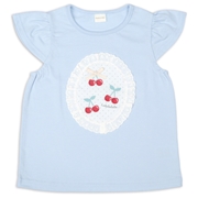 [キッズ]半袖Ｔシャツ　生地貼り　サックス