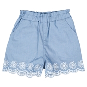 [キッズ]ショートパンツ　カットワーク ブルー