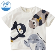 [ベビー]半袖　Ｔシャツ　遮熱　集合パネル　オフホワイト