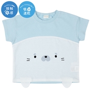 [ベビー]半袖　Ｔシャツ　ひんやりアニマル　オフホワイト