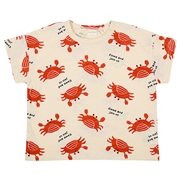 [ベビー]半袖　Ｔシャツ　総柄　クリーム