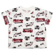 [キッズ]半袖　Ｔシャツ　総柄　レッド