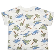[キッズ]半袖　Ｔシャツ　総柄　グリーン