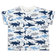 [キッズ]半袖　Ｔシャツ　総柄　ネイビー