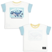 [キッズ]半袖　Ｔシャツ　バックプリント　サックス