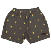[ベビー]ショートパンツ　ニットツイル　チャコールグレー